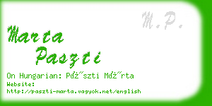 marta paszti business card